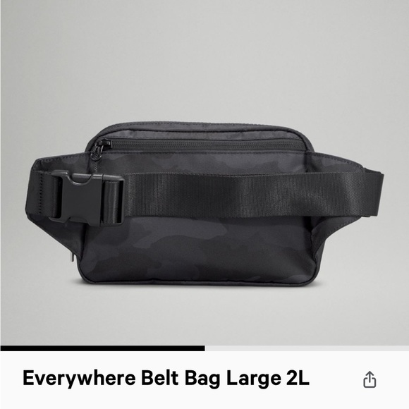 NWT Lululemon Everywhere Belt Bag 2L Camo Print Black and Charcoal Grey - Picture 2 of 8